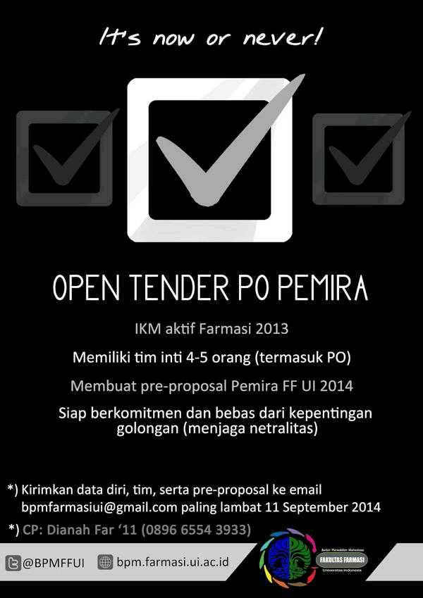 Open Tender PO Pemilihan Raya FF UI 2014